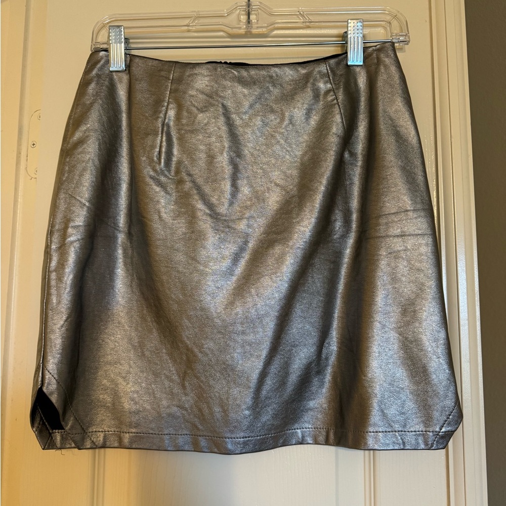Krisa REVOLVE Sleek Metallic Faux Leather Mini Skirt